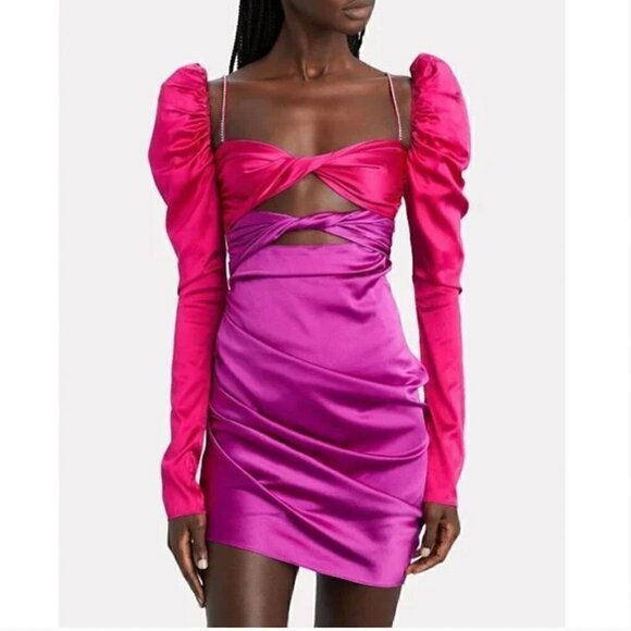 The Bar Silk Twist Dress Fuschia/Amethyst Size 2 - Picture 1 of 10